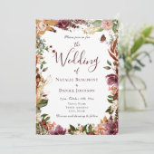 Herfst Floral Wedding Kaart (Staand voorkant)