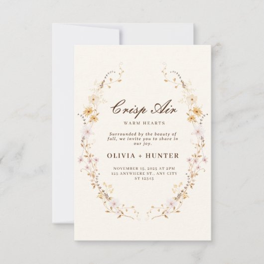 Herfst Floral Wedding Kaart (Voorkant)