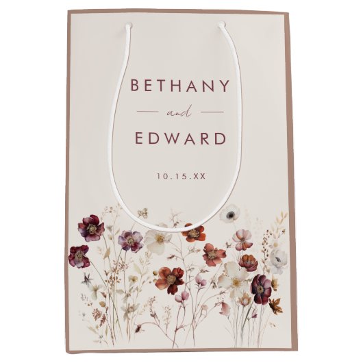 Herfst Floral Wedding Medium Cadeauzakje (Voorkant)