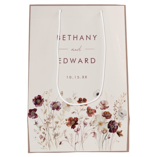 Herfst Floral Wedding Medium Cadeauzakje (Achterkant)