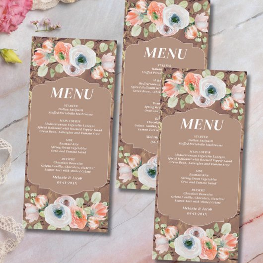 Herfst Floral Wedding Menu