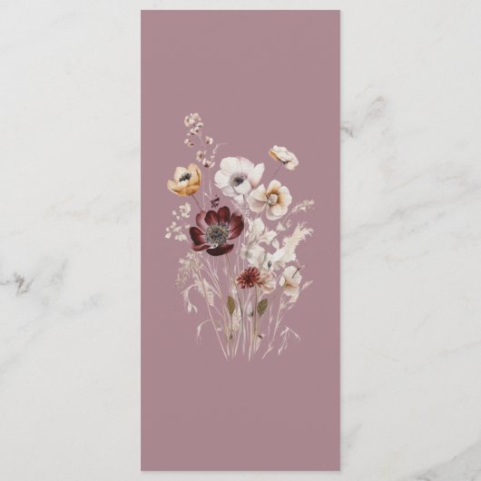 Herfst Floral Wedding Menu (Achterkant)