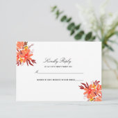 Herfst Floral Wedding Oranje Gold Tan Wedding RSVP (Staand voorkant)