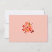 Herfst Floral Wedding Oranje Gold Tan Wedding RSVP (Achterkant)