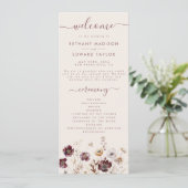 Herfst Floral Wedding Programmakaart (Staand voorkant)