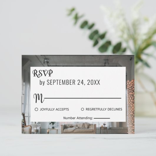 Herfst floral Wedding R RSVP Kaartje (Staand voorkant)