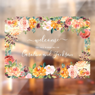 Herfst Floral Wedding Raamsticker