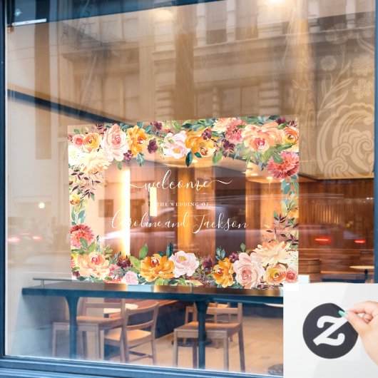 Herfst Floral Wedding Raamsticker (Cafe Raam)