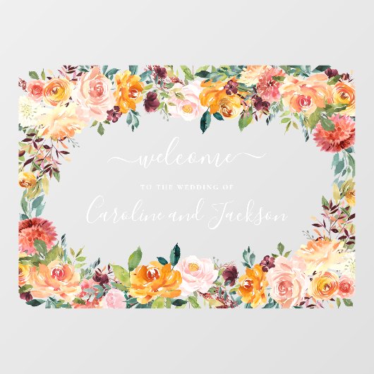 Herfst Floral Wedding Raamsticker (Vel)