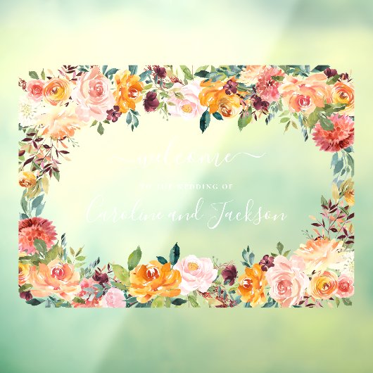 Herfst Floral Wedding Raamsticker (Vel 3)