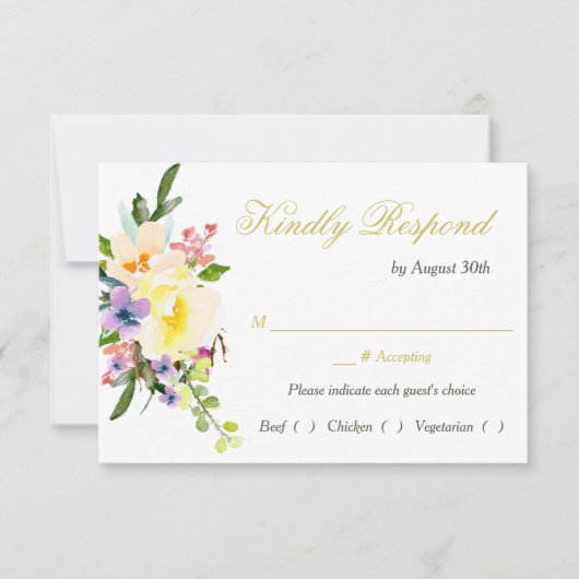 Herfst Floral Wedding Rehearsal Dinner RSVP (Voorkant)