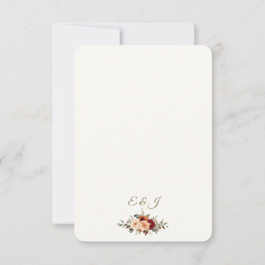 Herfst Floral Wedding RSVP Kaart (Achterkant)