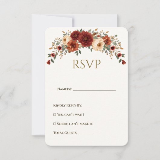 Herfst Floral Wedding RSVP Kaart (Voorkant)