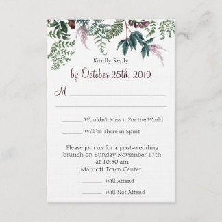 Herfst Floral Wedding RSVP Kaart