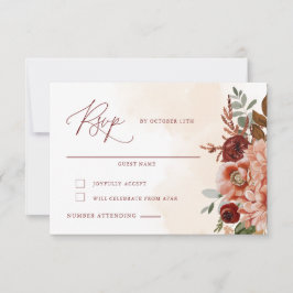 Herfst Floral Wedding RSVP Kaart