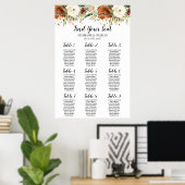 Herfst floral Wedding Seating Chart Poster (Thuiskantoor)