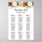 Herfst floral Wedding Seating Chart Poster (Voorkant)