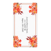 Herfst Floral Wedding Specialized Oranje Gold Etiket (Voorkant)