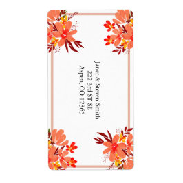 Herfst Floral Wedding Specialized Oranje Gold Etiket