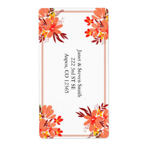 Herfst Floral Wedding Specialized Oranje Gold Etiket