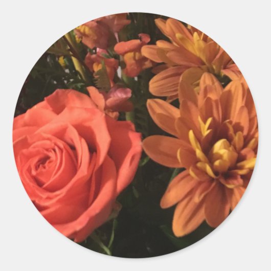 Herfst Floral Wedding Stickers en Envelope Seals (Voorkant)