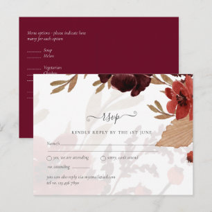 Herfst Floral Wedding Suite Terracotta Burgundy Re Briefkaart