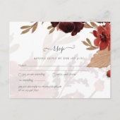 Herfst Floral Wedding Suite Terracotta Burgundy Re Briefkaart (Voorkant)