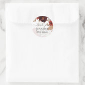 Herfst Floral Wedding Suite Terracotta Burgundy Re Ronde Sticker (Tas)