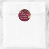 Herfst Floral Wedding Suite Terracotta Burgundy Re Ronde Sticker (Tas)