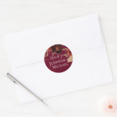 Herfst Floral Wedding Suite Terracotta Burgundy Re Ronde Sticker (Envelop)