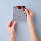 Herfst Floral Wedding Terracotta Burgundy Red Flyer (Hand)