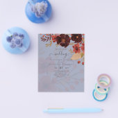 Herfst Floral Wedding Terracotta Burgundy Red Flyer (Enkel)