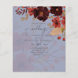 Herfst Floral Wedding Terracotta Burgundy Red Flyer