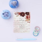 Herfst Floral Wedding Terracotta Burgundy Red Flyer (Enkel)