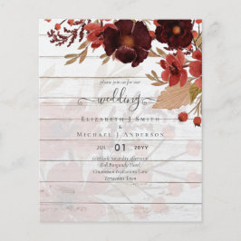 Herfst Floral Wedding Terracotta Burgundy Red Flyer