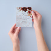 Herfst Floral Wedding Terracotta Burgundy Red Flyer (Hand)