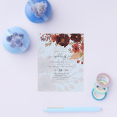 Herfst Floral Wedding Terracotta Burgundy Red Flyer (Enkel)