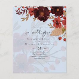 Herfst Floral Wedding Terracotta Burgundy Red Flyer