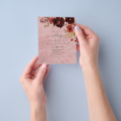 Herfst Floral Wedding Terracotta Burgundy Red Flyer (Hand)