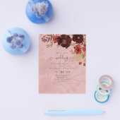 Herfst Floral Wedding Terracotta Burgundy Red Flyer (Enkel)