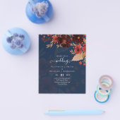 Herfst Floral Wedding Terracotta Burgundy Red Flyer (Enkel)