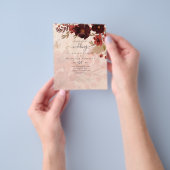 Herfst Floral Wedding Terracotta Burgundy Red Flyer (Hand)