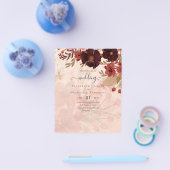 Herfst Floral Wedding Terracotta Burgundy Red Flyer (Enkel)