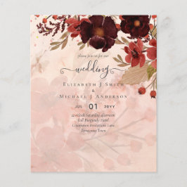 Herfst Floral Wedding Terracotta Burgundy Red Flyer