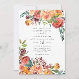 Herfst Floral Wedding Uitnodiging