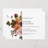 Herfst Floral Wedding Uitnodiging (Voorkant / Achterkant)