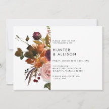 Herfst Floral Wedding Uitnodiging