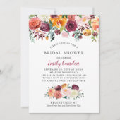 Herfst Floral Wedding Vrijgezellenfeest Kaart (Voorkant)