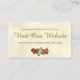  Herfst Floral Wedding Website Details Ivory Informatiekaartje