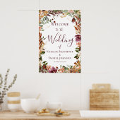 Herfst Floral Wedding Welcome Sign Poster (Keuken)